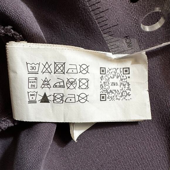 Zara Satin Effect Midi Skirt Slit with Lace Leggings Lining Gray S Whimsigoth - Picture 15 of 16